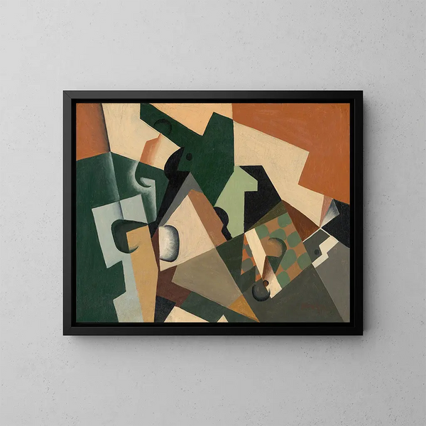 in vetro e scacchiera - Juan Gris — quadro incorniciato alla parete