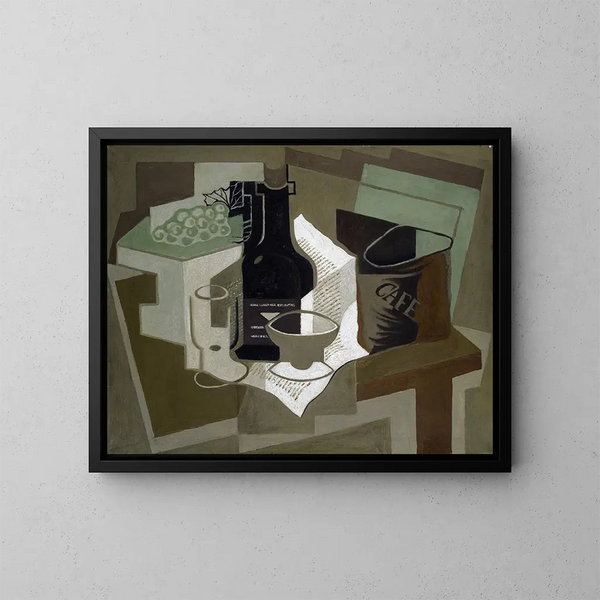 Il sacco di caffè - Juan Gris — quadro incorniciato alla parete