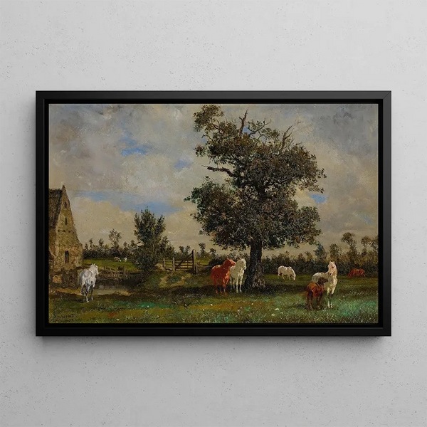JulesJacques Veyrassat - Chevaux Sous Un Pommier.webp