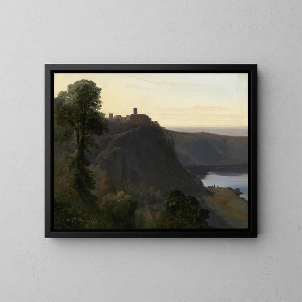 Vista del lago Nemi - Jules Coignet — quadro incorniciato alla parete