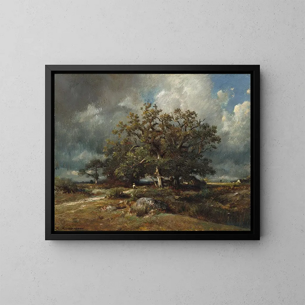 Il vecchio quercia - Jules Dupré — quadro incorniciato alla parete
