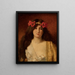 Giovane bellezza con una corona di papaveri - Jules Frédéric Ballavoine — quadro incorniciato alla parete