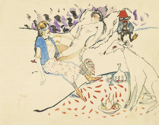 Jules Pascin - Femme avec son chien et nu.webp