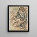 Donna che scrive - Jules Pascin — quadro incorniciato alla parete