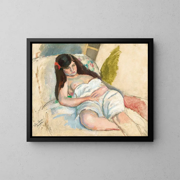 Donna distesa - Jules Pascin — quadro incorniciato alla parete