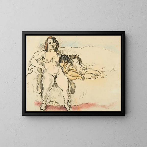 Donne e bambini - Jules Pascin — quadro incorniciato alla parete