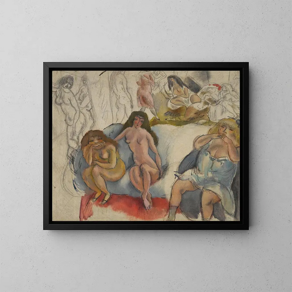 Donne galanti - Jules Pascin — quadro incorniciato alla parete