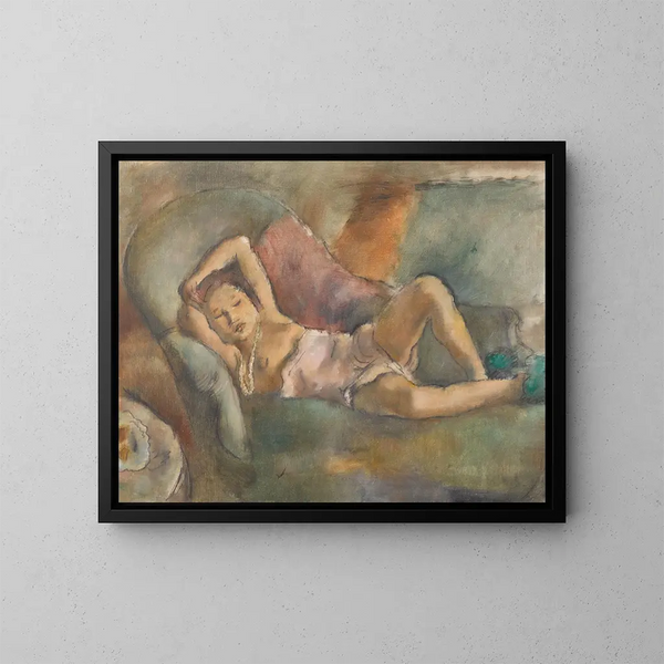 La ragazza addormentata - Jules Pascin — quadro incorniciato alla parete