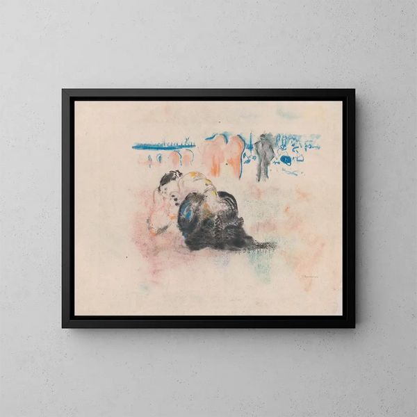 Uomo nero e orizzonte blu - Jules Schmalzigaug — quadro incorniciato alla parete