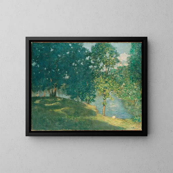 Pomeriggio sul bordo dello stagno - Julian Alden Weir — quadro incorniciato alla parete
