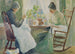 Due donne che cuciscono - Julian Alden Weir — vista dell’opera