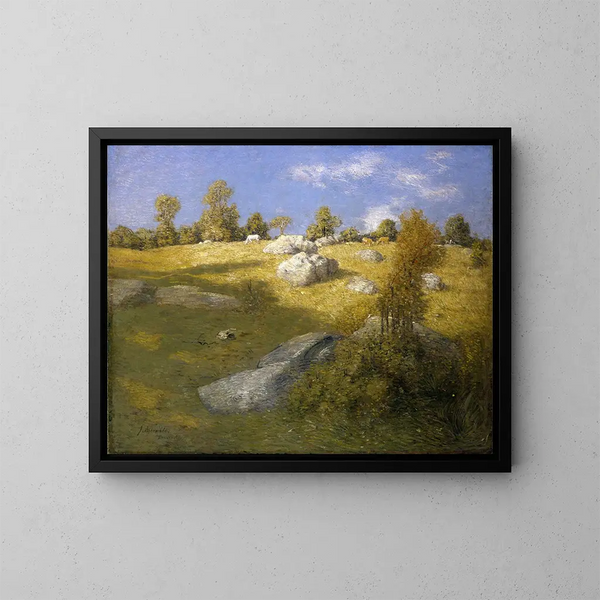 Pascolo in altura - Julian Alden Weir — quadro incorniciato alla parete