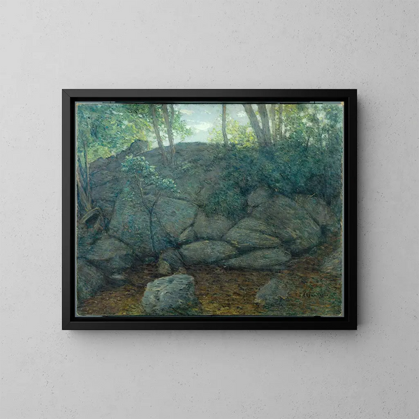 Rochers en forêt - Julian Alden Weir — quadro incorniciato alla parete