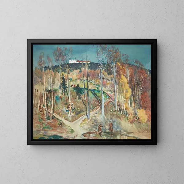 Giardino - Julian Fałat — quadro incorniciato alla parete