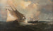 Veleggiatori in una tempesta al largo della costa americana - Julian Oliver Davidson — vista dell’opera
