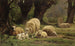 Pecore al pascolo in una radura boschiva - Juliette Peyrol-Bonheur — vista dell’opera