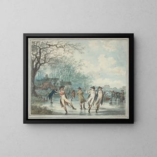 Pattinatori sul Serpente nel Hyde Park - Julius Caesar Ibbetson — quadro incorniciato alla parete