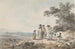 Vista di Londra con San Paolo in lontananza, una famiglia in pausa su un sentiero - Julius Caesar Ibbetson — vista dell’opera