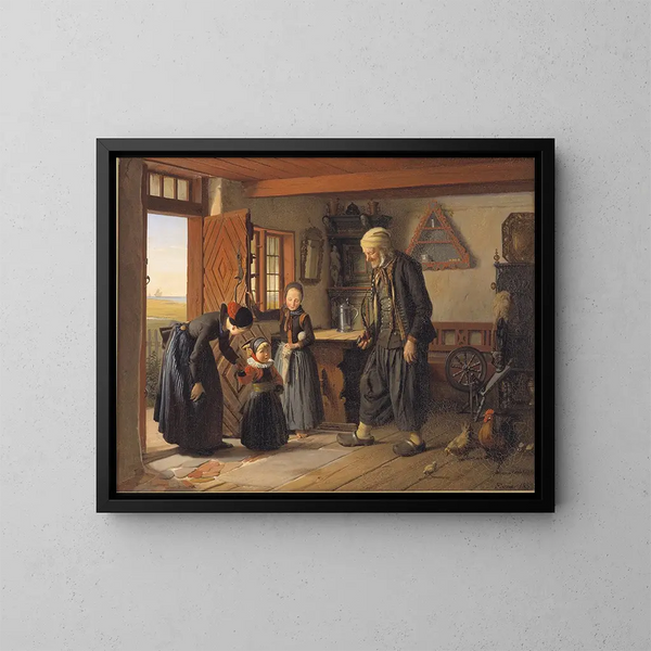 Visita a Nonno - Julius Exner — quadro incorniciato alla parete
