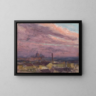 Cielo della sera su Monaco - Julius Exter — quadro incorniciato alla parete