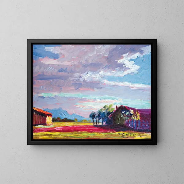 Tramonto serale - Julius Exter — quadro incorniciato alla parete