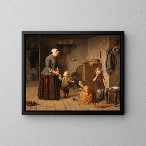 Un incidente La figurine in porcellana rotta - Julius Friedländer — quadro incorniciato alla parete