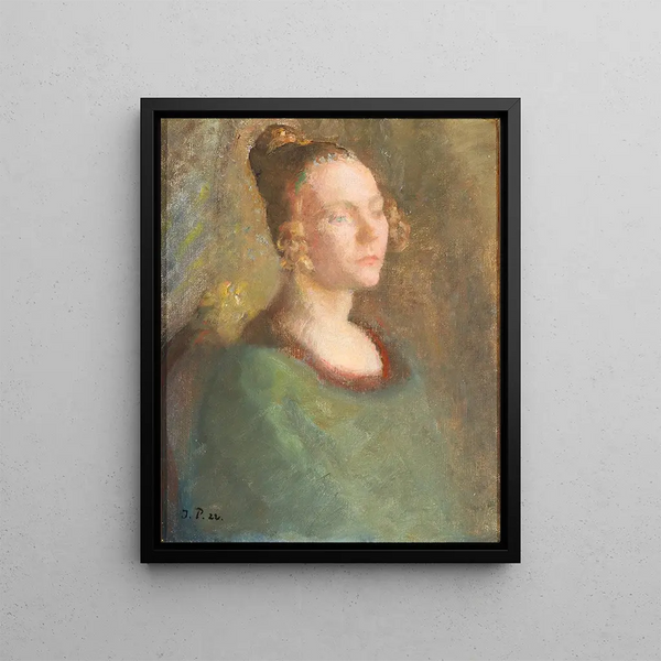 Ritratto di donna - Julius Paulsen — quadro incorniciato alla parete