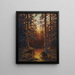 Tramonto in foresta - Julius Sergius Klever — quadro incorniciato alla parete