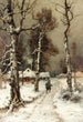 Retour à la maison à travers une forêt hivernale - Julius Sergius Klever — vista dell’opera