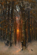 Coucher de soleil à travers les arbres - Julius Sergius Klever — vista dell’opera