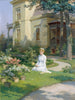 Fille dans le jardin d'une villa - Julius Victor Berger — vista dell’opera