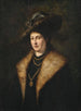 Ritratto di una dama in abito scuro con un cappotto bordato di pelliccia - Julius Victor Carstens — vista dell’opera