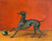 Un levriero o un cane da caccia italiano con una palla - Julius von Blaas — vista dell’opera