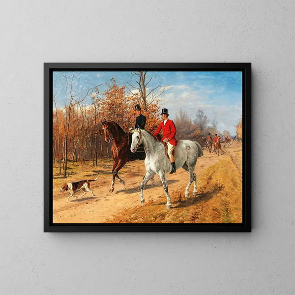 Caccia alla braccata - Julius von Blaas — quadro incorniciato alla parete