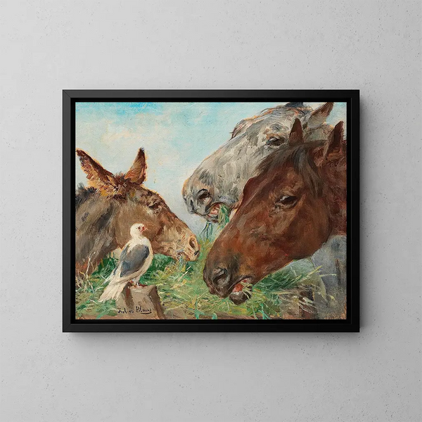 I buoni compagni - Julius von Blaas — quadro incorniciato alla parete