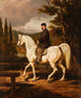 Il cavaliere di Juliusz Kossak — uomo su un cavallo bianco nel paesaggio