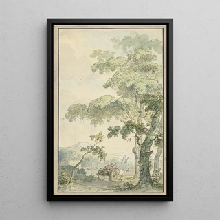 Jurriaan Andriessen - Ontwerp voor kamerbehangsel met landschap met kar.webp
