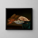 Nature morte al colazione con prosciutto, granchi e uova - Justus Juncker — quadro incorniciato alla parete