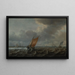 Navi sul Haarlemmermeer con navi aggiuntive in lontananza - Justus de Verwer — quadro incorniciato alla parete