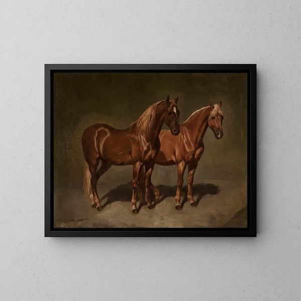 Due cavalli - Józef Brodowski — quadro incorniciato alla parete