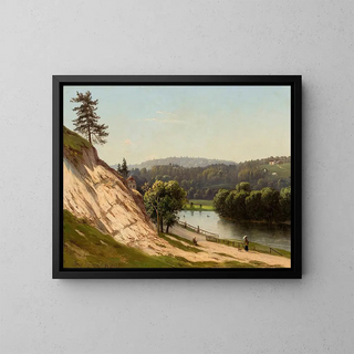 Jzef Marszewski - Near Vilnius  River landscape.webp