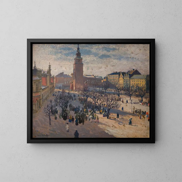 Place du marché principal à Cracovie - Józef Mehoffer — quadro incorniciato alla parete