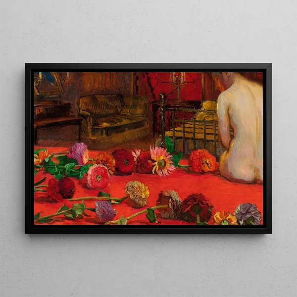 Zinnias - Józef Mehoffer — quadro incorniciato alla parete