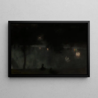 Jzef Pankiewicz - Swans in the Saski Garden at Night.webp