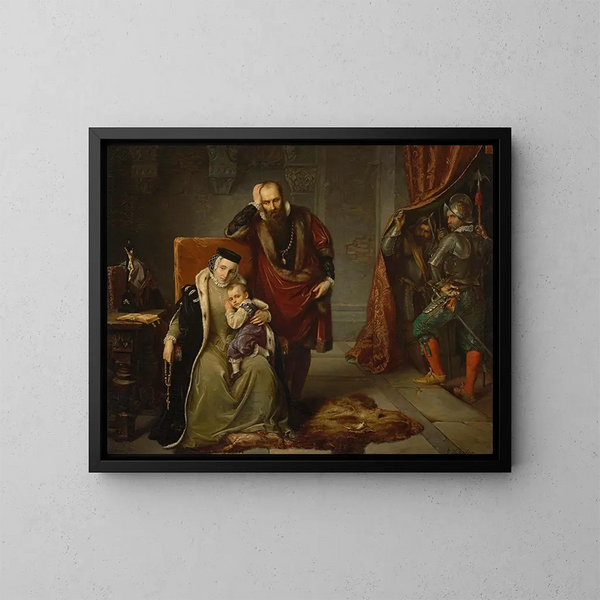 Catherine Jagellon avec son fils Sigismond en prison - Józef Simmler — quadro incorniciato alla parete