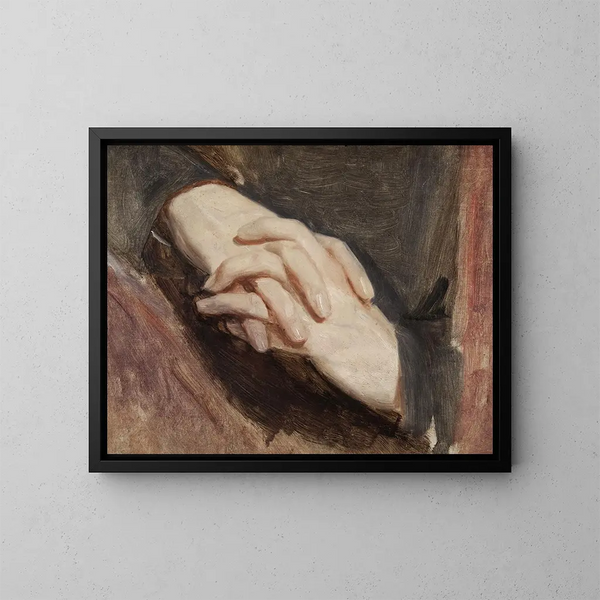 Studio delle mani di Sigismondo Augusto per il quadro La morte di Barbara Radziwiłł - Józef Simmler — quadro incorniciato alla parete