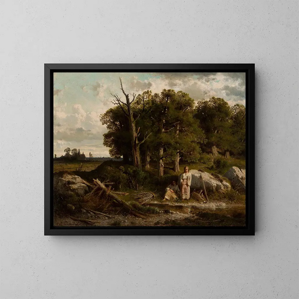 Foresta di querce - Józef Szermentowski — quadro incorniciato alla parete