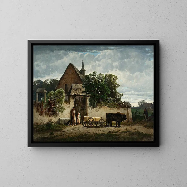 Enterrement de paysan - Józef Szermentowski — quadro incorniciato alla parete