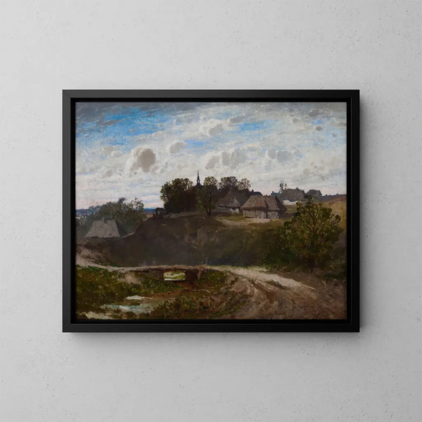 Village polacco - Józef Szermentowski — quadro incorniciato alla parete