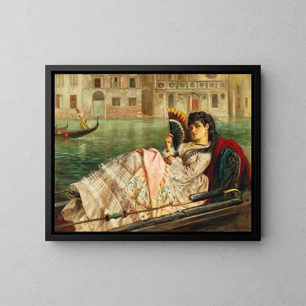 Belle Vénitienne dans la gondola - Keeley Halswelle — quadro incorniciato alla parete
